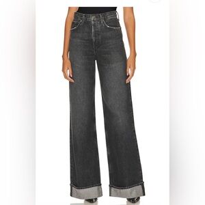 Agolde Dame High Rise Wide Leg Jean in Ditch, size 34. Excellent condition!